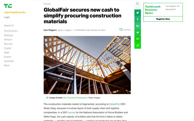 media article 20221122 globalfair secures new cash techcrunch aum ventures v2